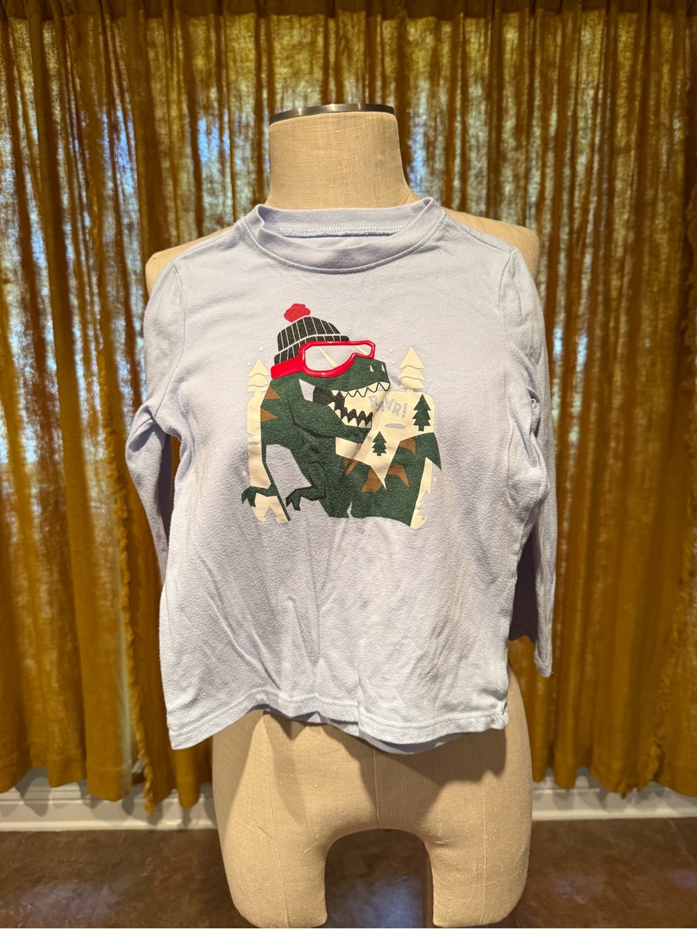 Garanimals Light Blue Long-Sleeve Tee with Dino Graphic